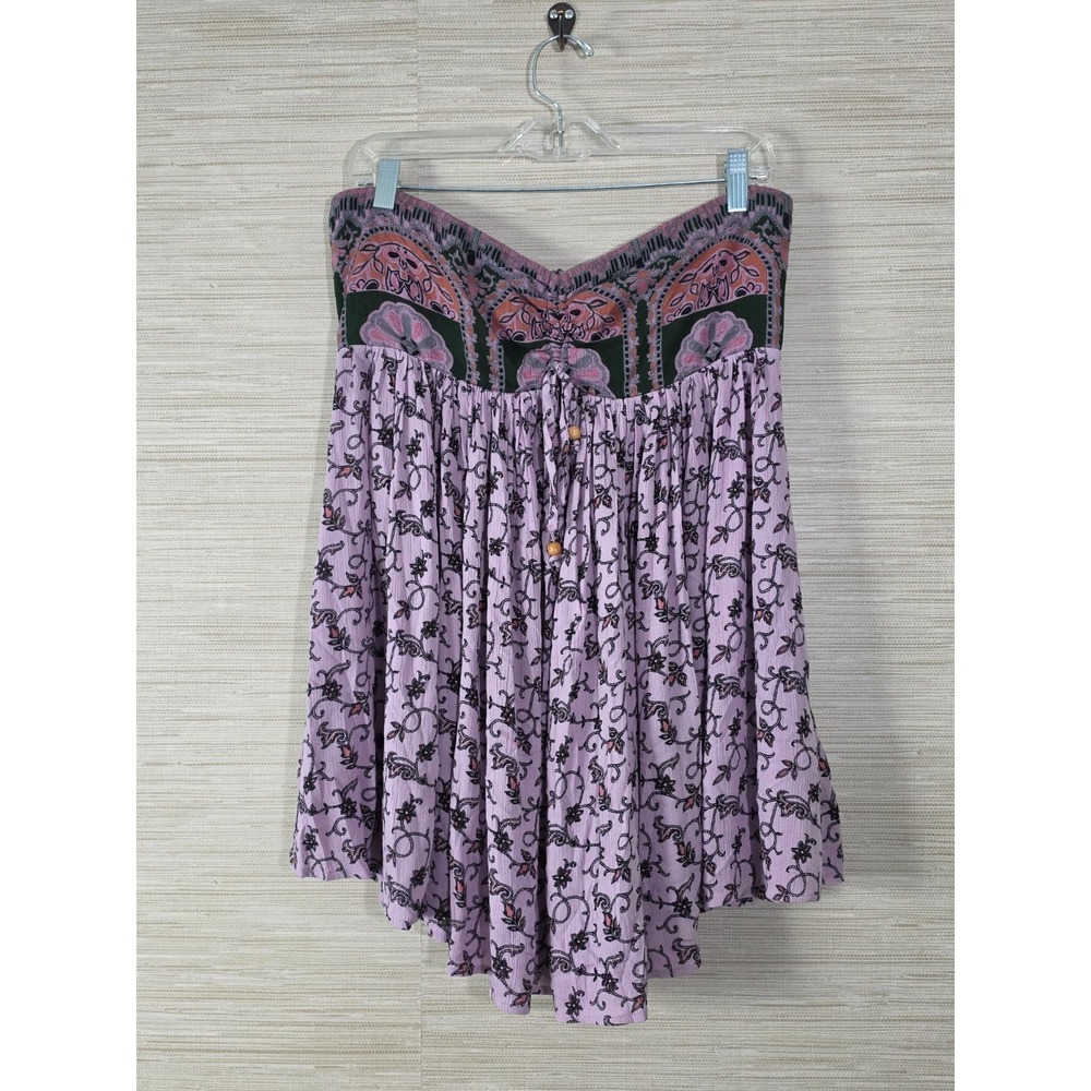 Free People Elowen Tube Romper Women S Lavender Floral Strapless Sweetheart Neck